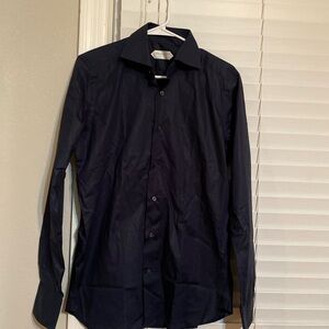 Men's Navy Dress Shirt - Classic Button-Up